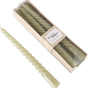 Set 6 candele Twisto verde chiaro H.20cm Magnus Regalo by Pattycrea