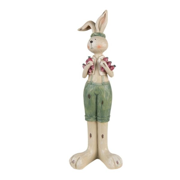 Statuetta Coniglio 11x10x33 Cm Verde Poliresina Accessori Per La Casa Clayre e Eef