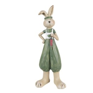 Statuetta Coniglio 11x10x33 Cm Verde Poliresina Accessori Per La Casa Clayre e Eef