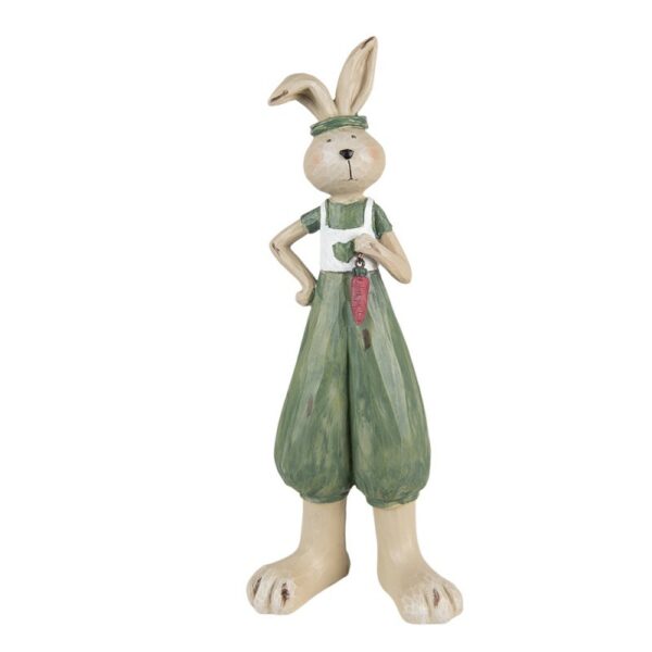 Statuetta Coniglio 11x10x33 Cm Verde Poliresina Accessori Per La Casa Clayre e Eef