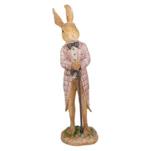 Statuetta Coniglio 21 Cm Marrone Poliresina Decorazione Di Pasqua Clayre e Eef