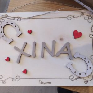 Targa legno frase incisa laser personalizzabile equitazione H.16x25 cm Pattycrea