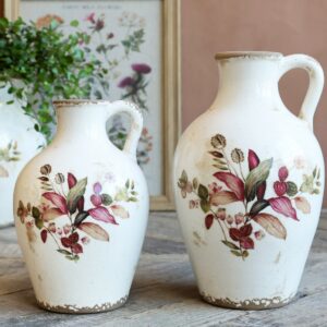 Bottiglia Florac con. motivo floreale
Crema H26/P16,5 cm Chic Antique