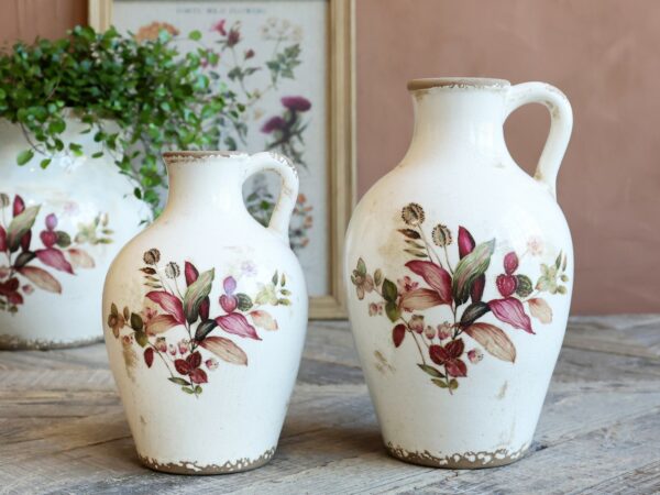 Bottiglia Florac con. motivo floreale
Crema H26/P16,5 cm Chic Antique