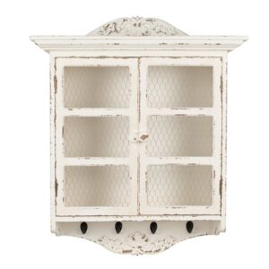 Mensola da parete 56x23x69 cm Bianco Prodotto in legno Armadio di archiviazione Clayre