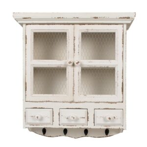 Mensola da parete 56x23x61 cm Bianco Prodotto in legno Armadio di archiviazione Clayre