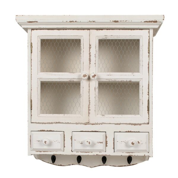 Mensola da parete 56x23x61 cm Bianco Prodotto in legno Armadio di archiviazione Clayre