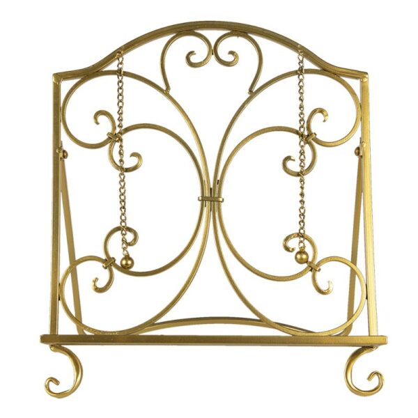 Clayre & Eef Porta libri da cucina 32x23x35 cm Oro Ferro leggio Rettangolo