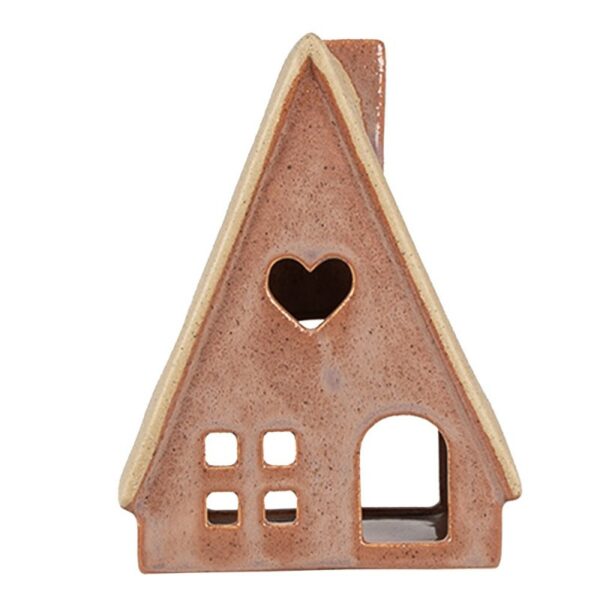Portacandela casette rosa beige 11x7x14cm Clayre