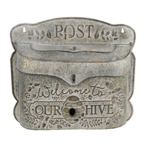 Portalettere decorativo metallo grigio 41X9X36CM Clayre