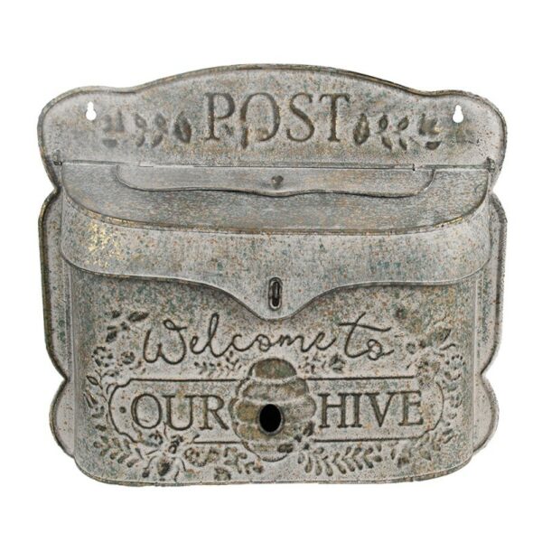 Portalettere decorativo metallo grigio 41X9X36CM Clayre