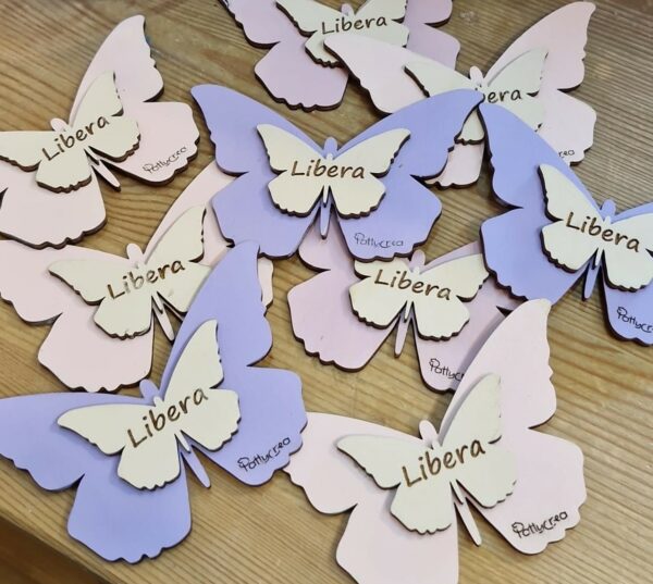 Farfalla doppia 10cm personalizzabile dipinta a mano