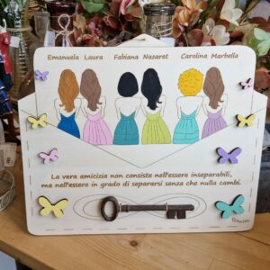 Busta posta personalizzata per amiche con chiave in ferro dipinta  40cm