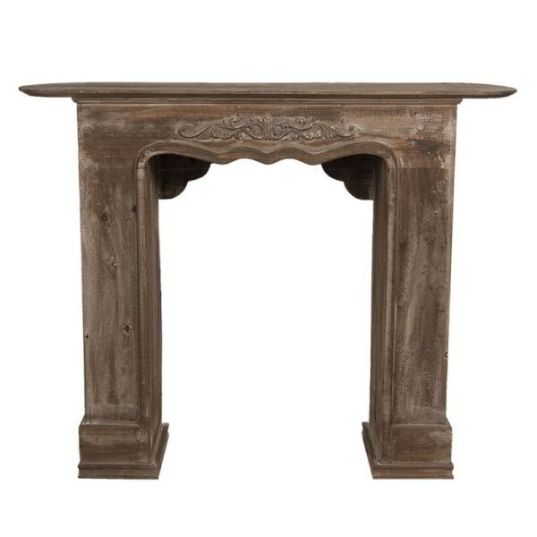 Caminetto 125x28x101 cm Marrone Legno Rettangolo Mensola del camino Clayre