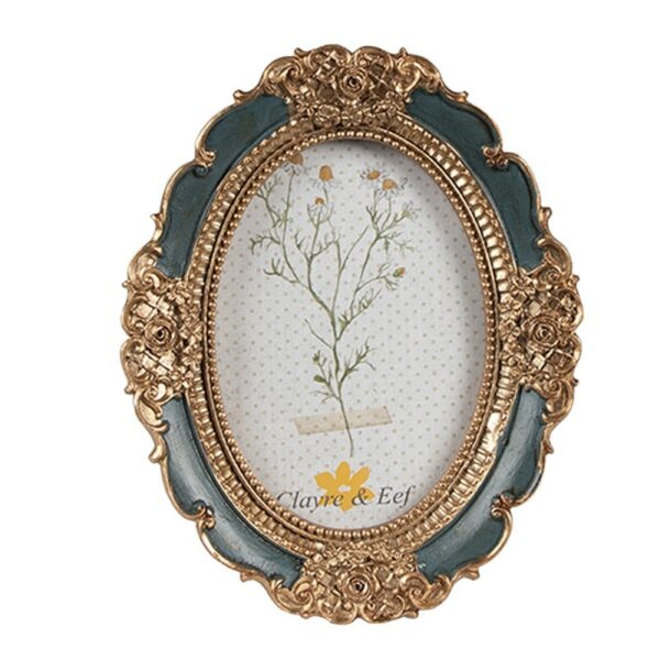 Cornice Foto Color oro Verde 9x2x12 cm / 6x9 cm Clayre