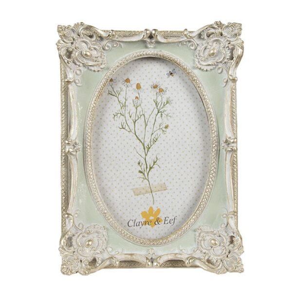 Cornice Foto Verde Color argento 14x3x19 cm / 10x15 cm Clayre