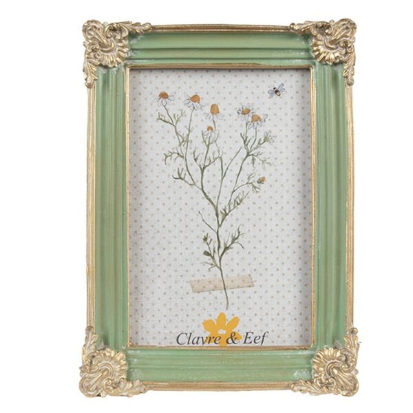Cornice foto verde color oro 13x2x18cm 10x15cm Clayre