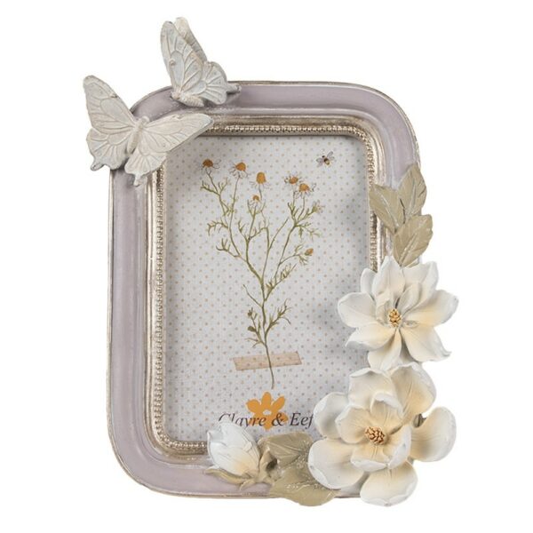 Cornice Foto Viola Color argento 17x3x23 cm / 10x15 cm Clayre