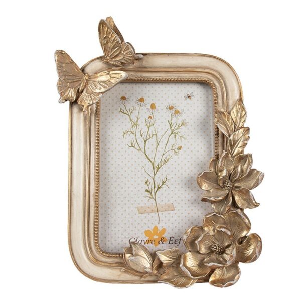 Cornice per foto 10x15 cm Color oro Vetro Fiori Cornice fotografica Clayre