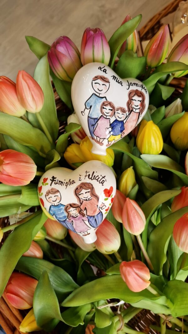 Fuoriporta ceramica forma palloncino cuore con personaggi e nomi personalizzabile 9x9cm Pattycrea