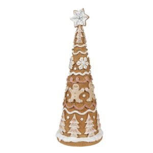 Natalizie albero di natale marrone e bianco 14x37cm Clayre and Eef