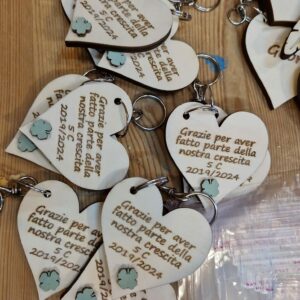 Portachiave legno cuore personalizzabile L.5cm Pattycrea