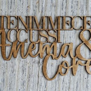 Scritta legno tennimece accussi anema e core 60x33