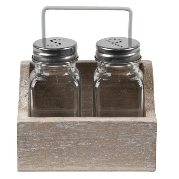 Set pepe e sale set da 2 marrone 11x6x12cm Clayre