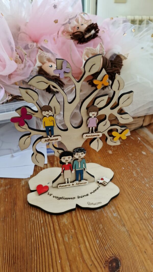 Albero della vita con base per nonni personalizzabili h20cm Pattycrea