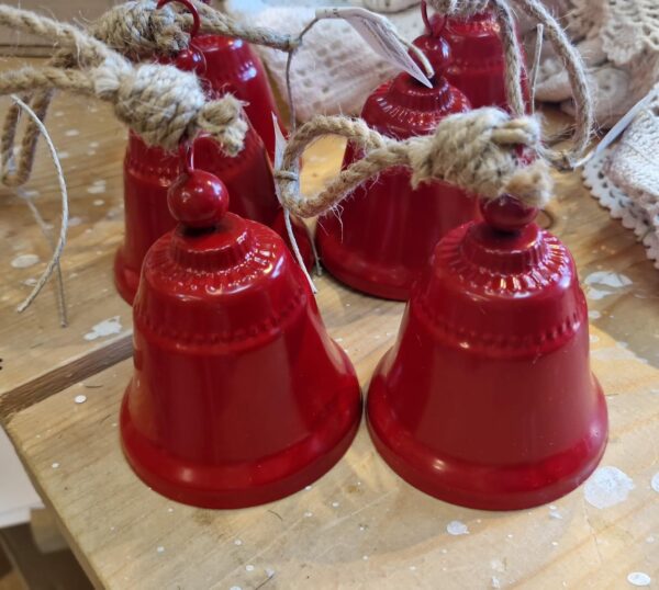 Appendino campana rossa Natale H.9cm metallo Pattycrea