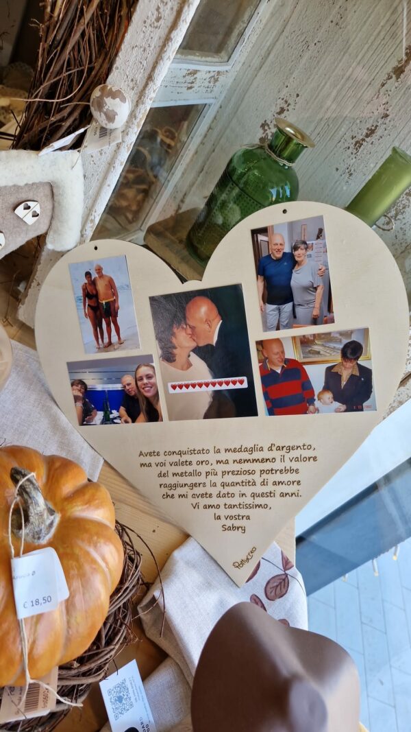 Cuore con foto 40cm annivesario Pattycrea