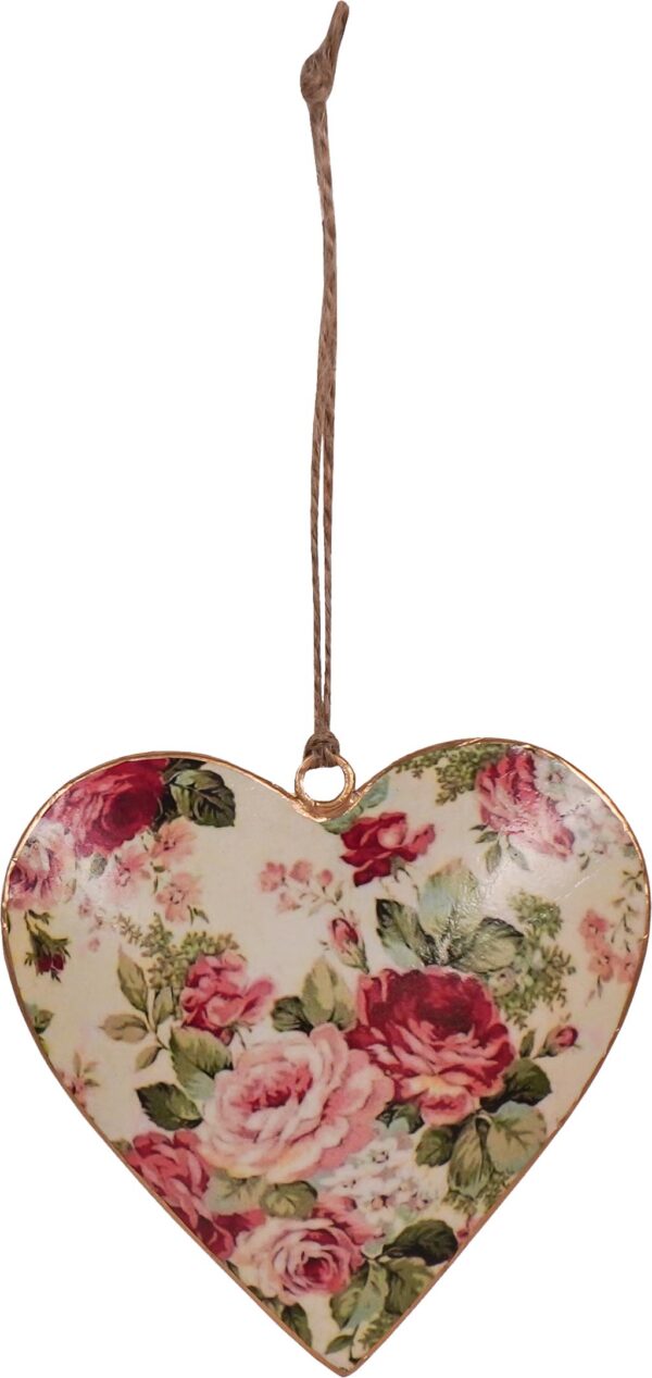 Cuore retrò Garden rose H.10cm Magnus Regalo by Pattycrea
