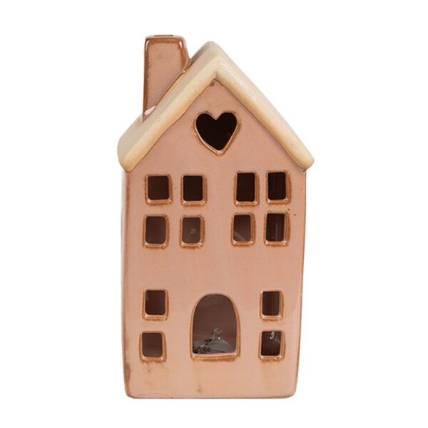 Decorazione Casa  con LED 8x6x15 cm Porcellana marrone Clayre