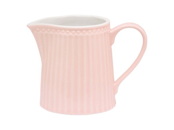 Lattiera brocca Alice in porcellana rosa pallido 9x12x8cm Greengate