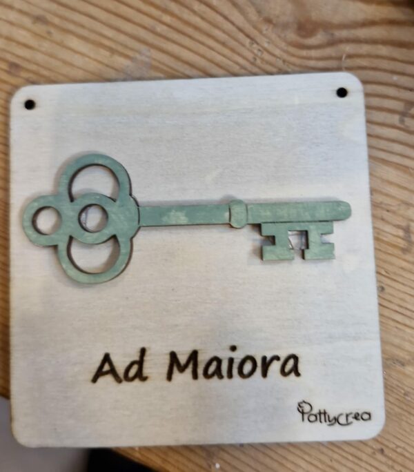Mattonella con chiave personalizzabile dipinta a mano a rilievo cm8x8 Pattycrea