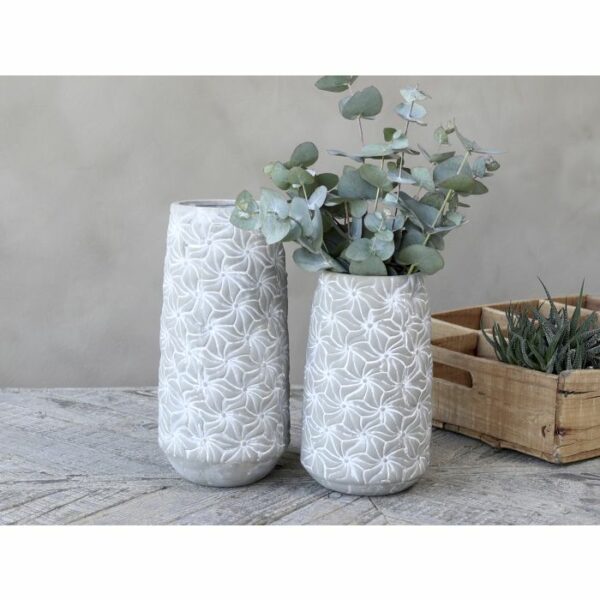 Vaso Colmar con fiori, H33/D15 cm french grey Chic Antique