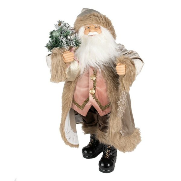 Figurina Babbo Natale 30 Cm Statuine Natalizie In Plastica Beige  Clayre & Eef