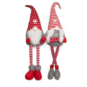 Gnomo stoffa grande con gambe e cuore legno Pattycrea