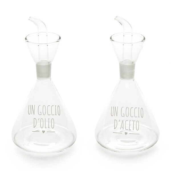 Set 2 bottiglie Olio e Aceto Un goccio 250ml Nuvole di Stoffa