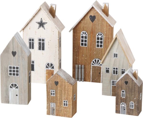 Set 3 cassette Houses h.12-25cm Magnus Regalo Pattycrea