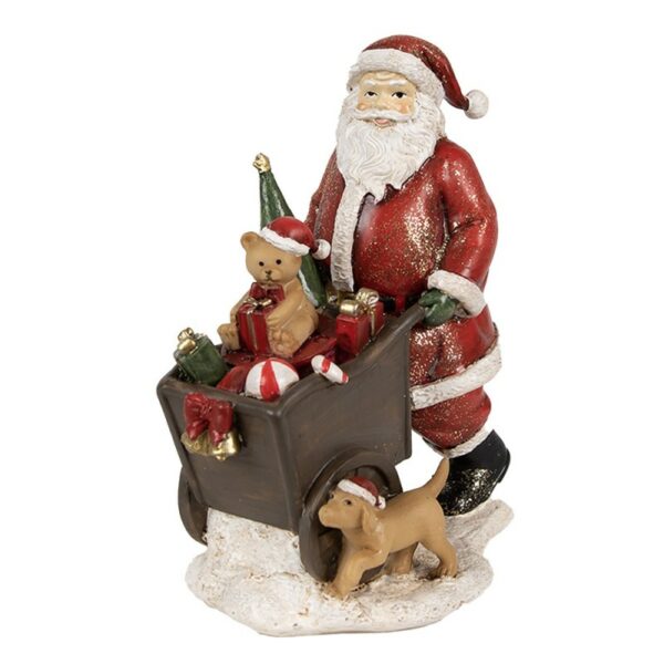Statuetta Babbo Natale 12x8x15 Cm Rosso Poliresina Decorazione Di Natalizie Clayre & Eef