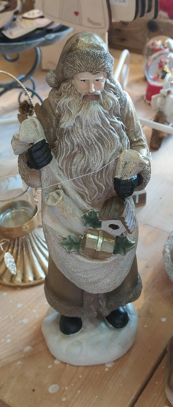 Statuetta Babbo Natale 30 Cm Color Oro Poliresina Statuetta De Natale Clayre & Eef