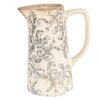 Brocca decorativa 16x11x20 cm Beige Grigio Ceramica Fiori Clayre & Eef
