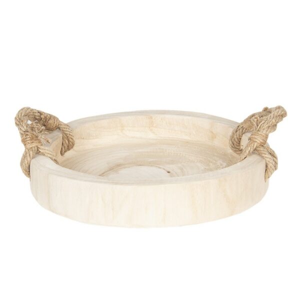 Decorazione vassoio Ø 35 cm Marrone Legno Rotondo Vassoio da portata Clayre