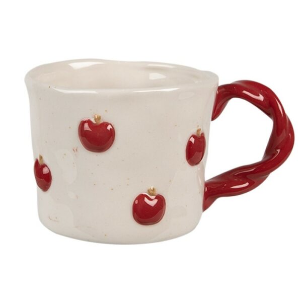 Tazza beige rosso 13x9x7cm 200ml Clayre