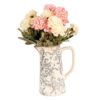 Brocca decorativa 16x11x20 cm Beige Grigio Ceramica Fiori Clayre & Eef - immagine 2