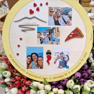Cerchio con foto pizza vesuvio corno personalizzabile cod4462 40cm