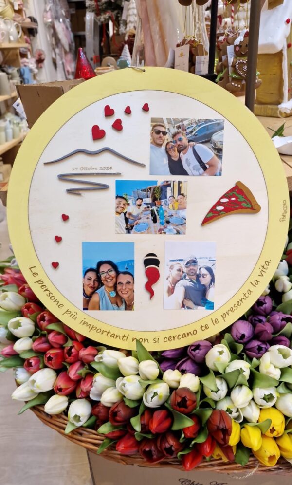 Cerchio con foto pizza vesuvio corno personalizzabile cod4462 40cm