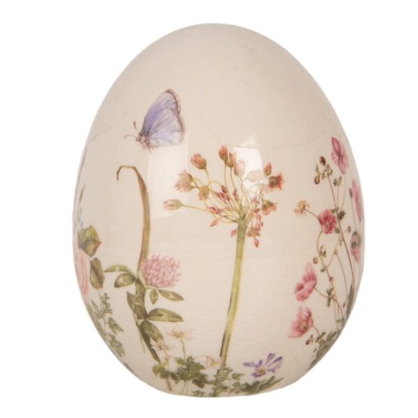 Decorativa Uovo Beige Rosa Ø 10x12 cm ceramica Clayre