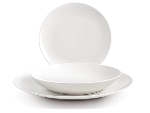 Servizio tavola 18 piattii Holliwood in new bone china a forma coup H&H Lifestyle